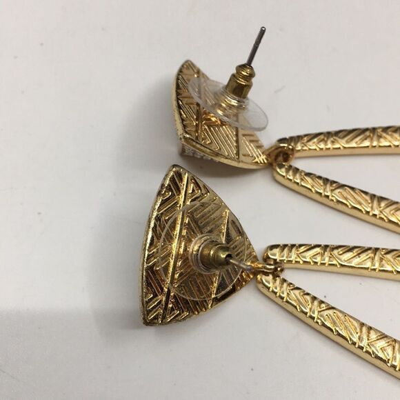 House of Harlow 1960 Mesa Door Knocker Gold Tone & Rhinestone Earrings - Picture 10 of 14